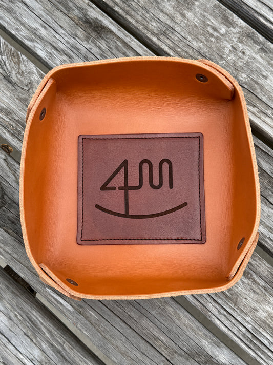 Texas Size Leather Catch All / Valet Tray - Double Barrell