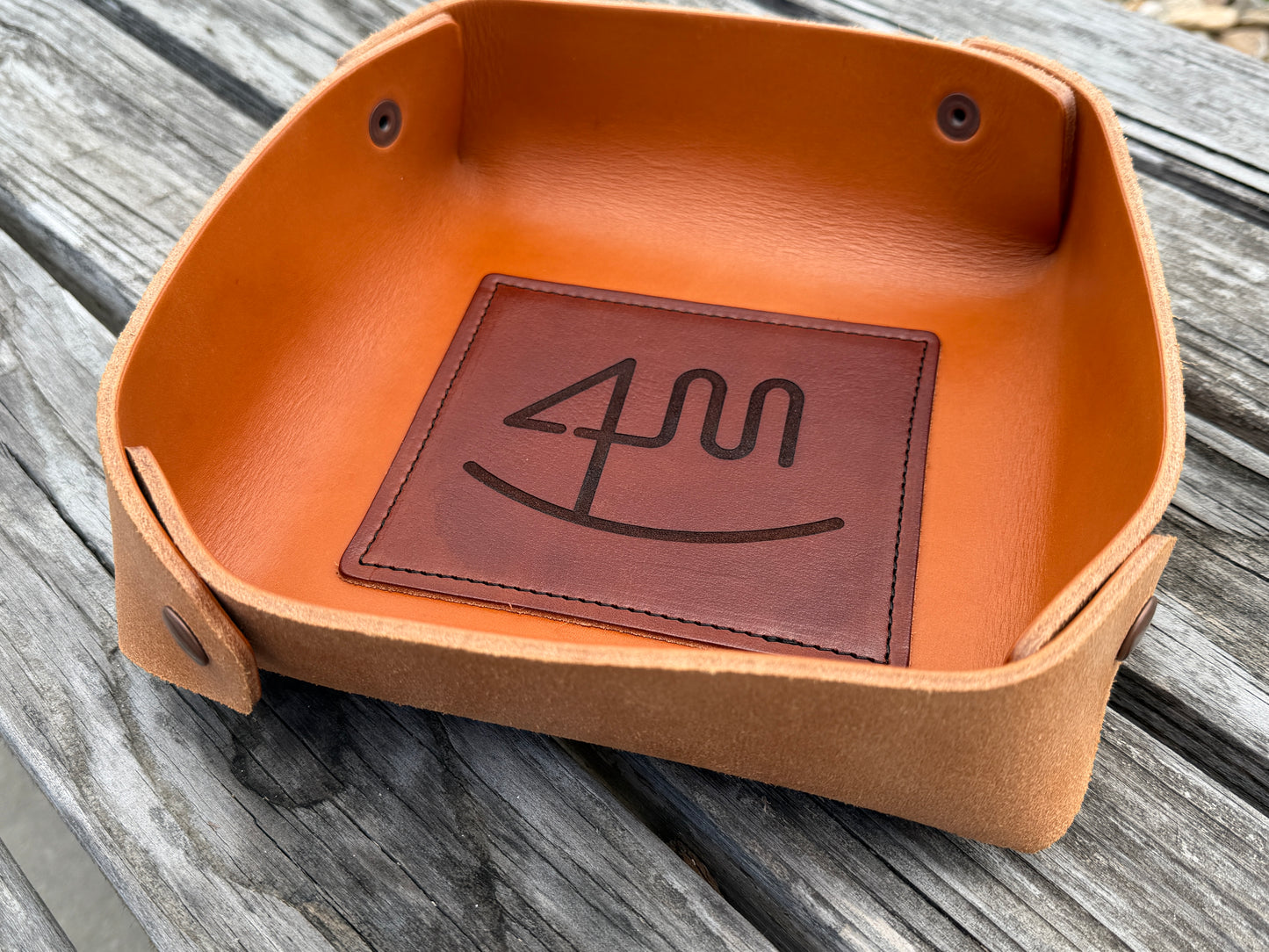 Texas Size Leather Catch All / Valet Tray - Double Barrell