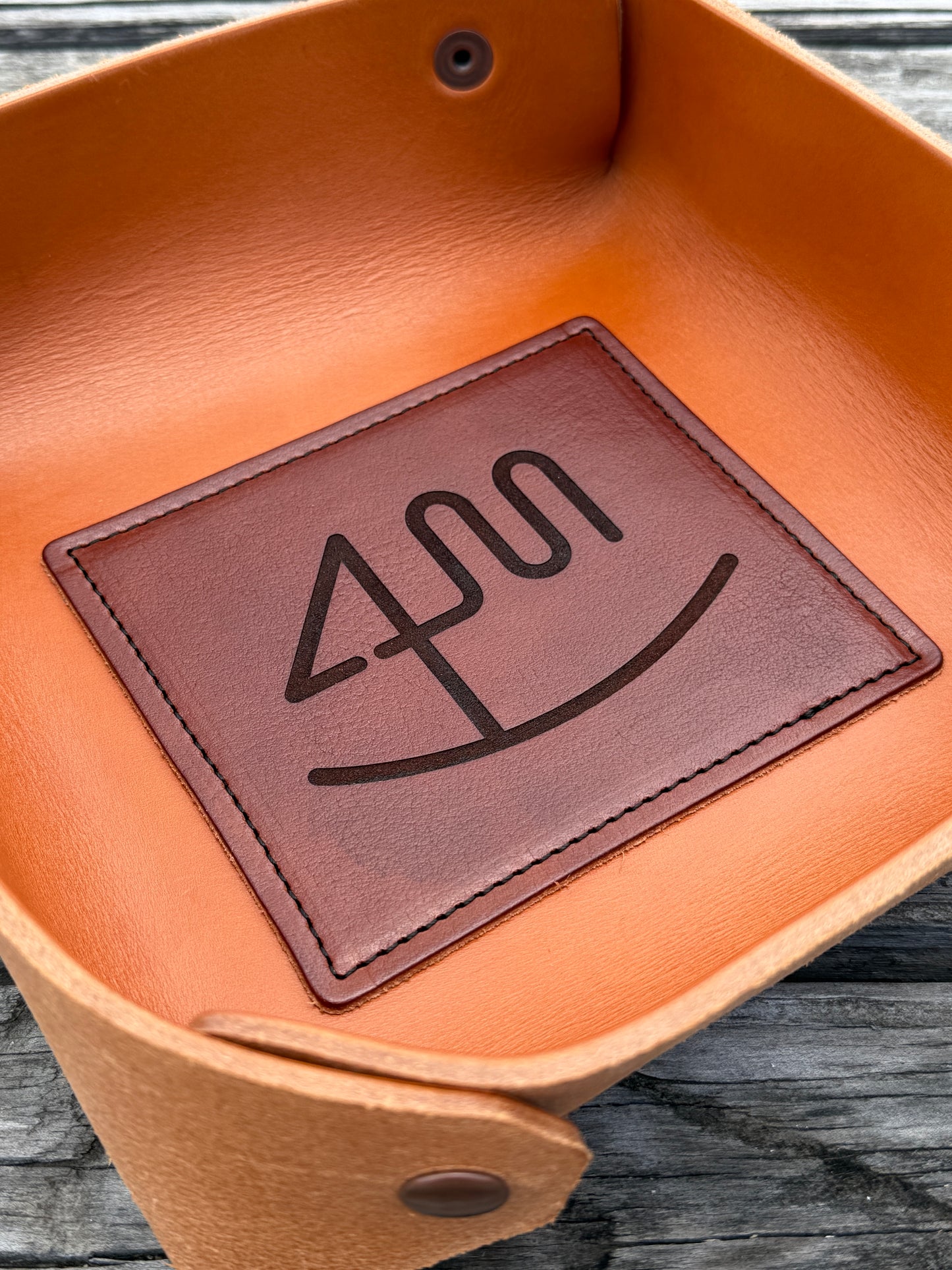 Texas Size Leather Catch All / Valet Tray - Double Barrell