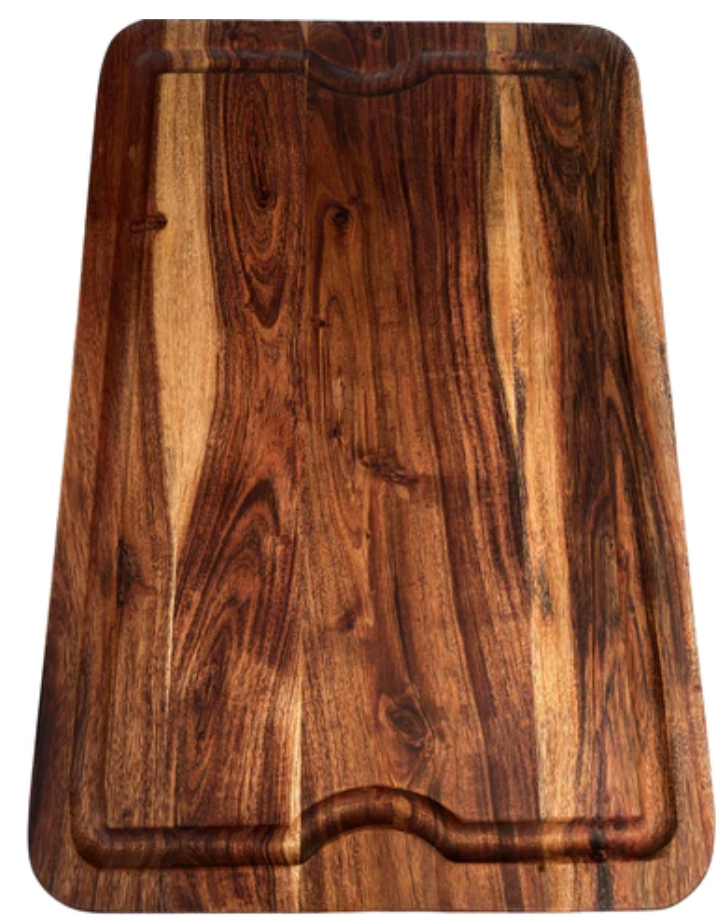 Extra Large Organic Edge-Grain Hardwood Acacia Cutting Board w/ Juice groove - 24"