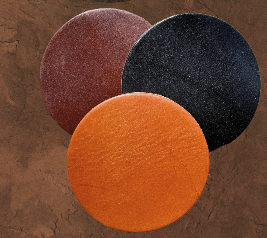 Bridle Leather Coasters - 4.5" - Sold Individually