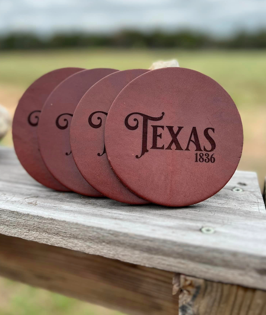 Bridle Leather Coasters - 4.5" - Sold Individually