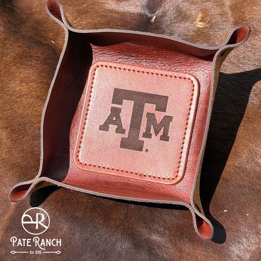 Texas A&M Leather Valet Tray