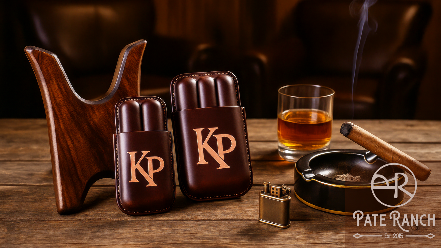 Leather UV-Printed Cigar Holder – 2 or 3 Cigar Capacity