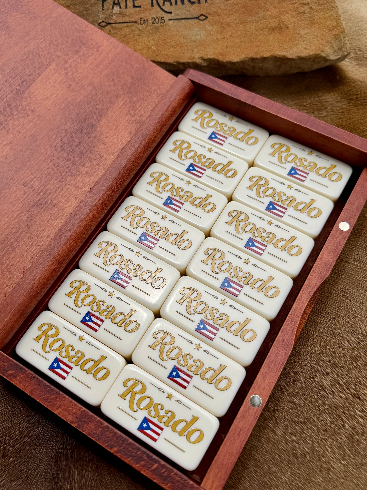 Custom Professional Tournament Dominoes – Personalized Jumbo Double 6 Set