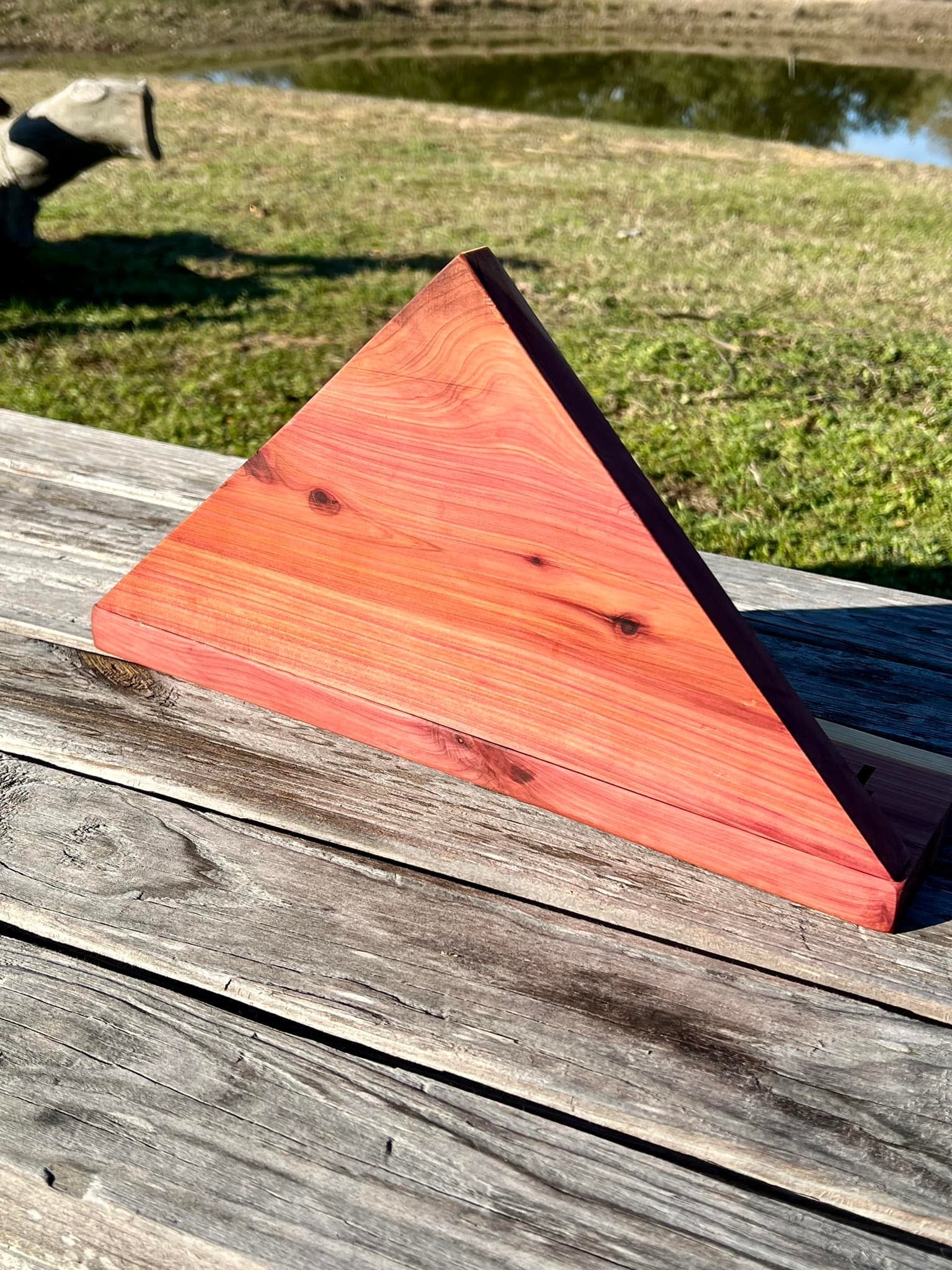 Folded Flag Triangle Award with Base - PateRanchCreations