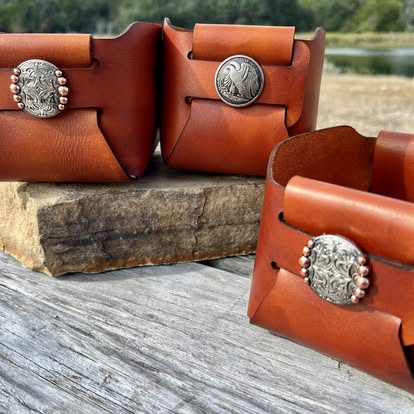 Leather Catch All - Leather Bucket - PateRanchCreations