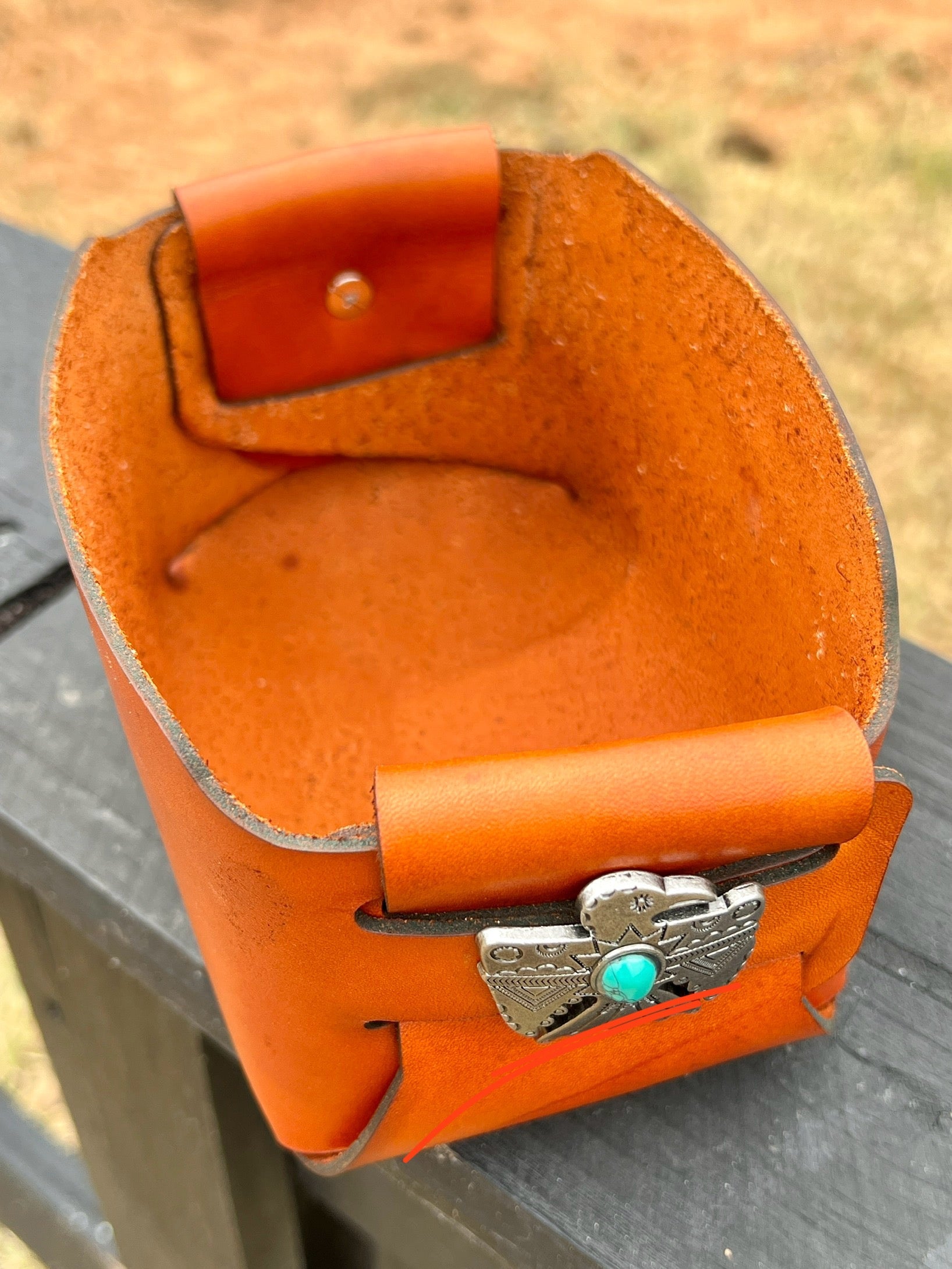 Leather Catch All - Leather Bucket - PateRanchCreations