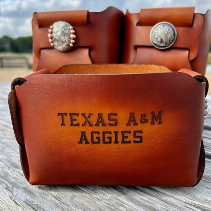 Leather Catch All - Leather Bucket - PateRanchCreations