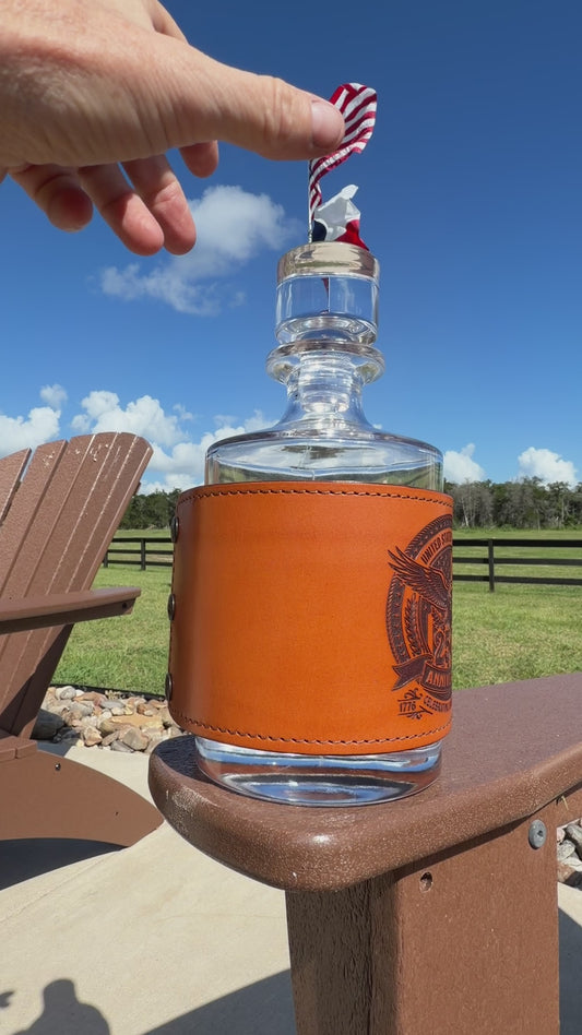 Leather Wrapped Whiskey Decanter