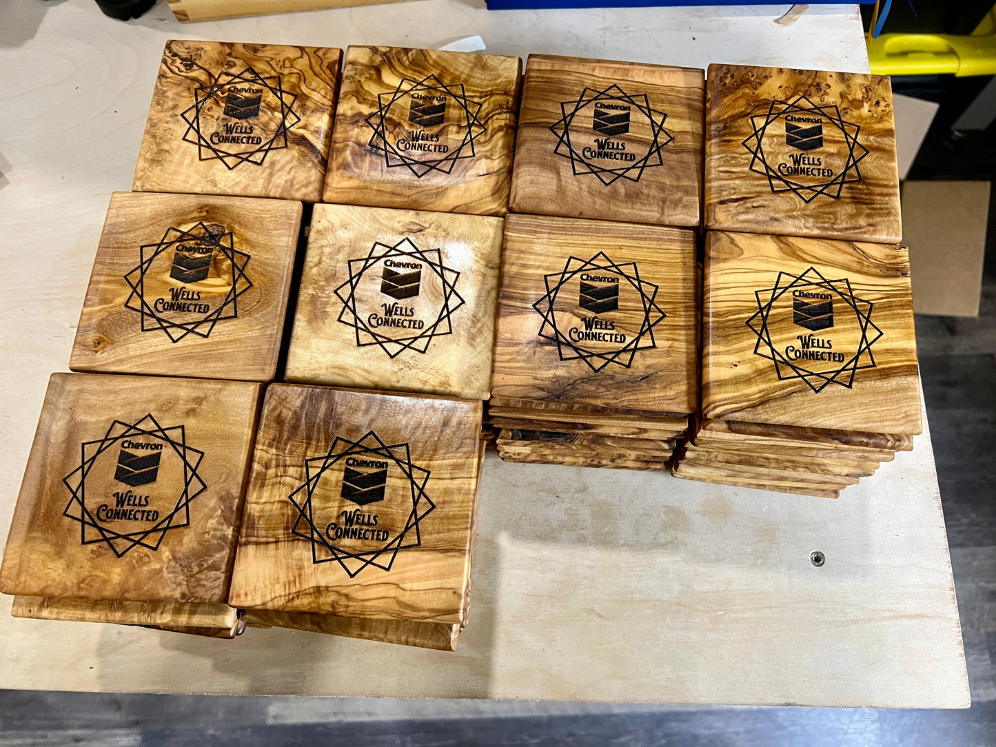 Custom Engraved Olive Wood Coasters (set of 4)